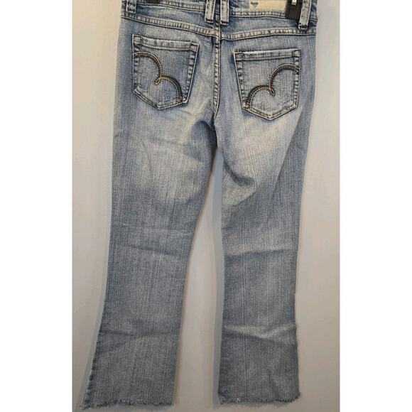 Bongo Jeans Distressed 3 Low Rise Flare Leg Embroidered Pockets Vintage 28x29" - Picture 5 of 9